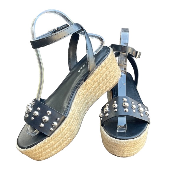 Marc Fisher Black Platform Espadrille Sandals Womens Shoes Size 7 - Picture 2 of 11